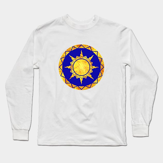 Atlantean Sun on Blue Long Sleeve T-Shirt by AtlanteanArts